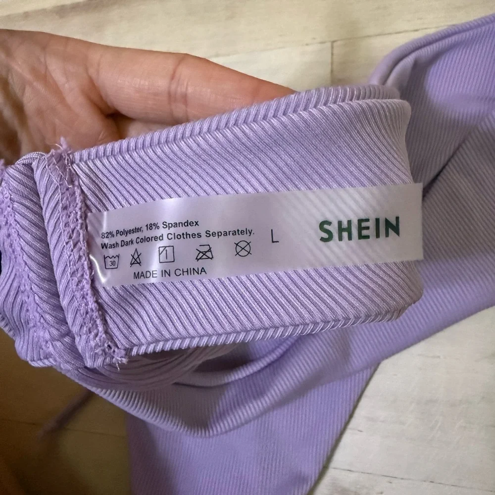 SHEIN Lavender Ribbed Bikini - Picture 3 of 6